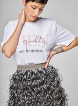 Jupe Zebra Fausses Plumes Noir Blanc